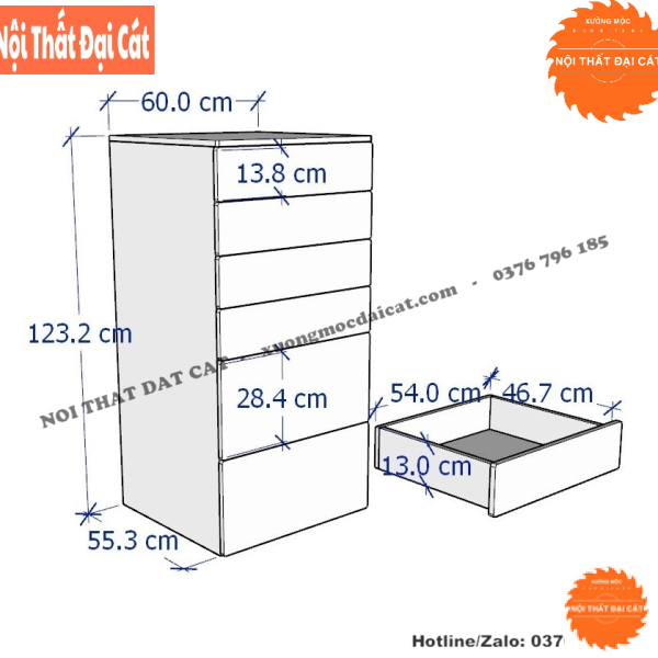 Tủ commost nhiều hộc kéo để đồ TC054