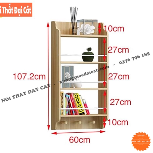 Kệ trang trí - kệ sách gỗ gắn tường KTT159