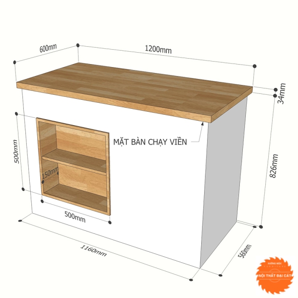Quầy thu ngân gỗ công nghiệp QTN012