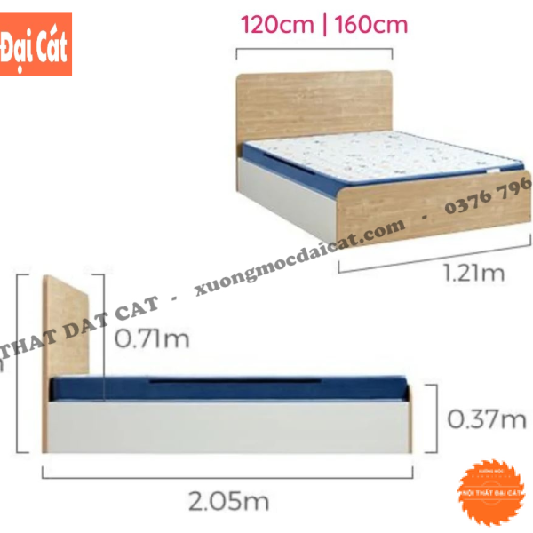 Giường ngủ gỗ hộp MDF G137