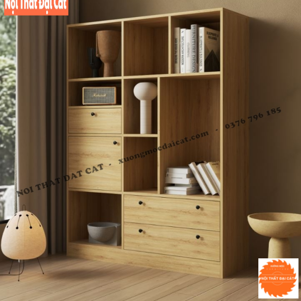 Kệ sách nhiều ngăn có hộc kéo tiện dụng KS205