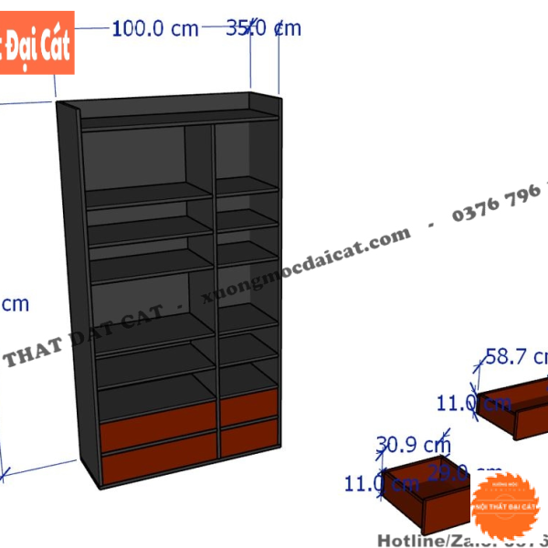 Kệ gỗ trưng bày thiết kế tiện dụng KG029