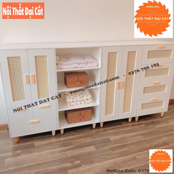 Tủ áo quần cho bé cánh mây TAM006