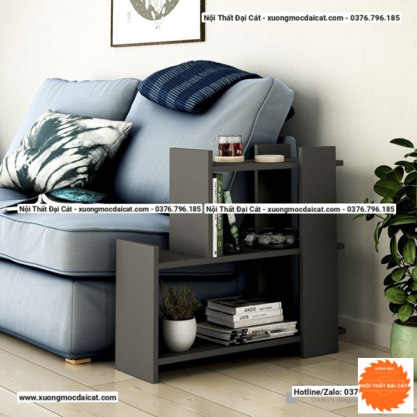 Bàn gỗ cạnh sofa màu xám - vàng BGS002