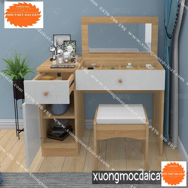 Bàn trang điểm gỗ thiết kế giấu gương BTĐ073