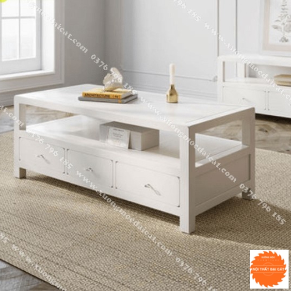 Bàn sofa gỗ công nghiệp tông trắng BS048