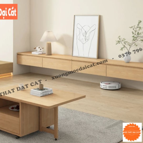 Kệ tivi treo tường gỗ KTV349