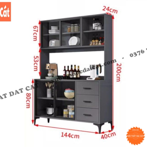 Tủ bếp gỗ cao cấp hiện đại TBN092