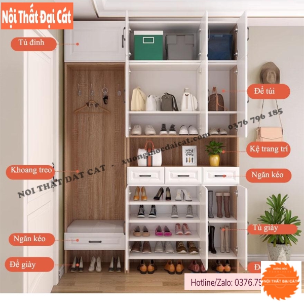 Tủ để giày đa năng thiết kế hiện đại TG233