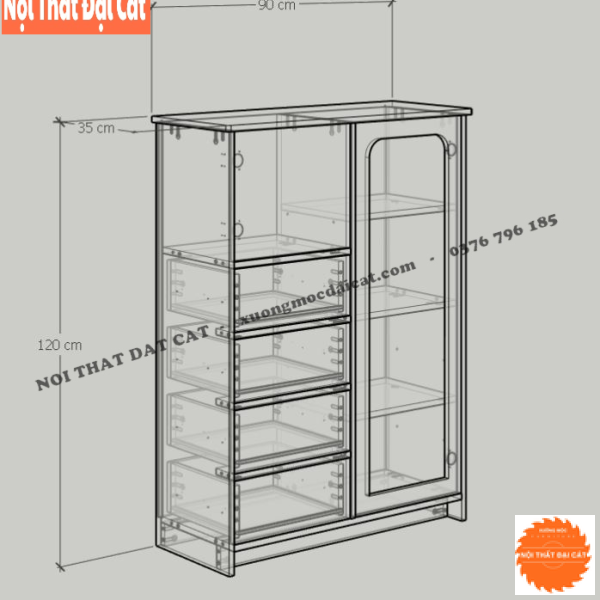 Tủ lưu trữ đồ - trang trí hiện đại TĐ058