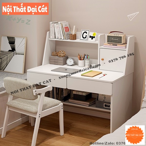 Bàn học kệ sách gỗ cho bé BH075