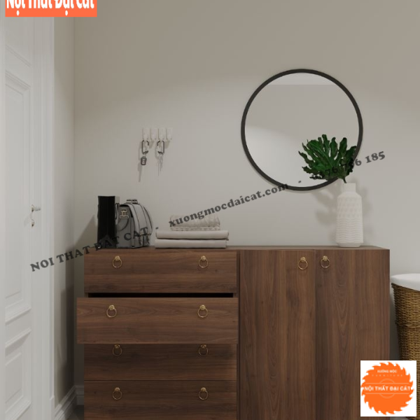 Tủ lưu trữ 2 cánh, 4 hộc kéo hiện đại TĐ061
