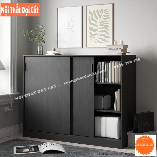 Tủ hồ sơ thấp thiết kế cửa lùa THST049