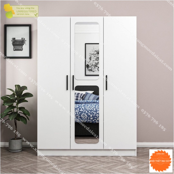 Tủ áo quần gỗ lộng kính hiện đại TA190