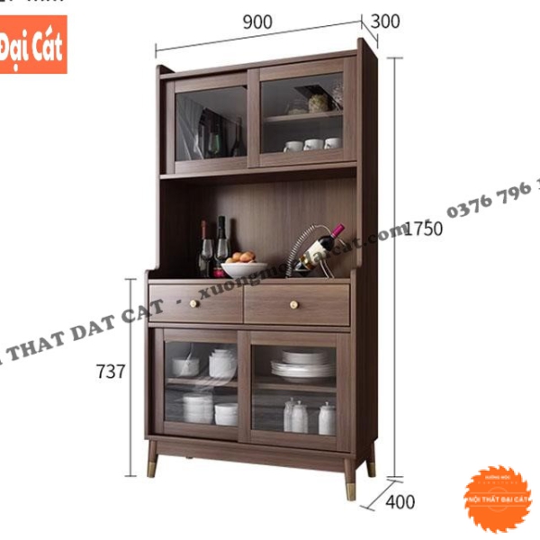 Tủ bếp gỗ MDF dáng cao TBN097