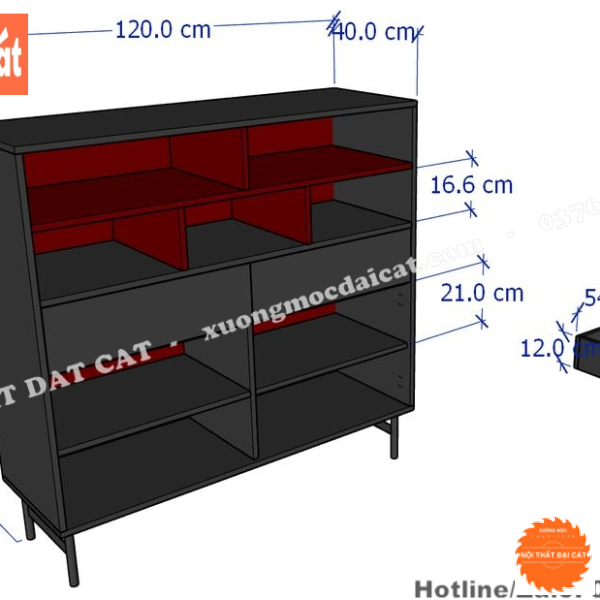 Tủ hồ sơ tone đen thiết kế đẹp THST050