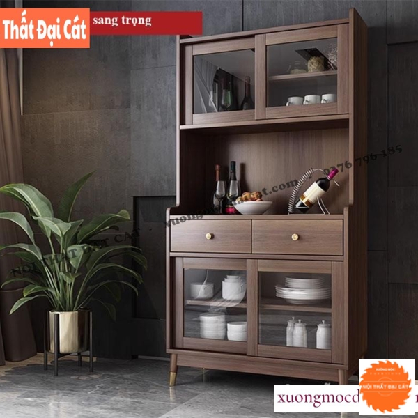 Tủ bếp gỗ MDF dáng cao TBN097