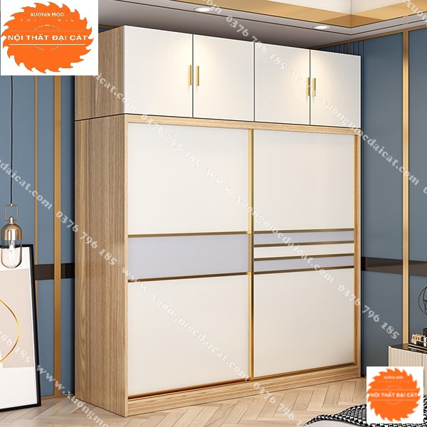 Tủ quần áo bằng gỗ MDF cánh trượt TA194