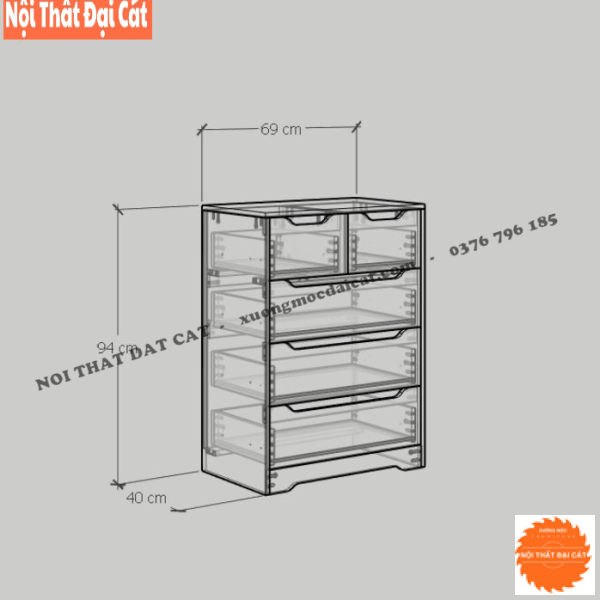 Tủ đựng đồ nhỏ gọn cho phòng ngủ TĐ067
