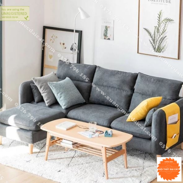 Ghế sofa L bọc nỉ thiết kế sang trọng 