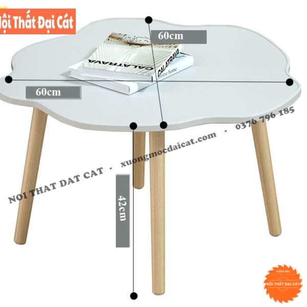Bàn sofa gỗ thiết kế hình hoa BS080