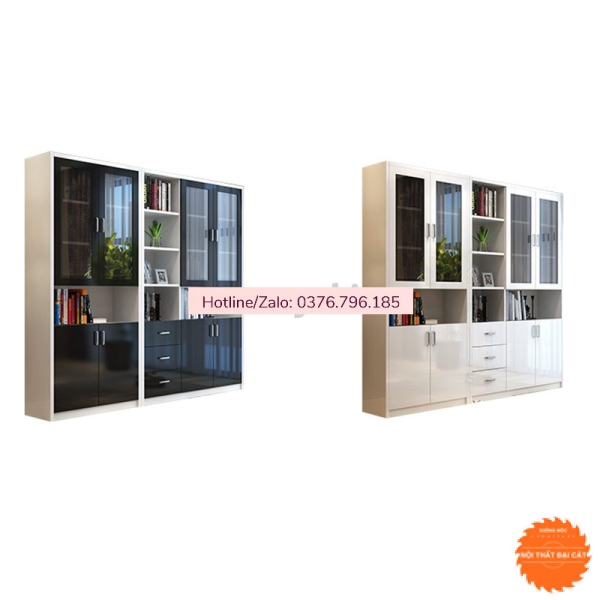 Tủ hồ sơ gỗ cánh kính đẹp THS091