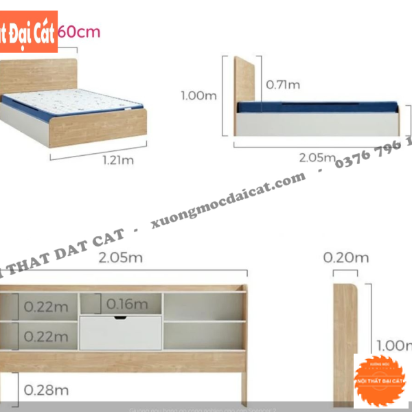 Giường ngủ cao cấp bằng gỗ G139