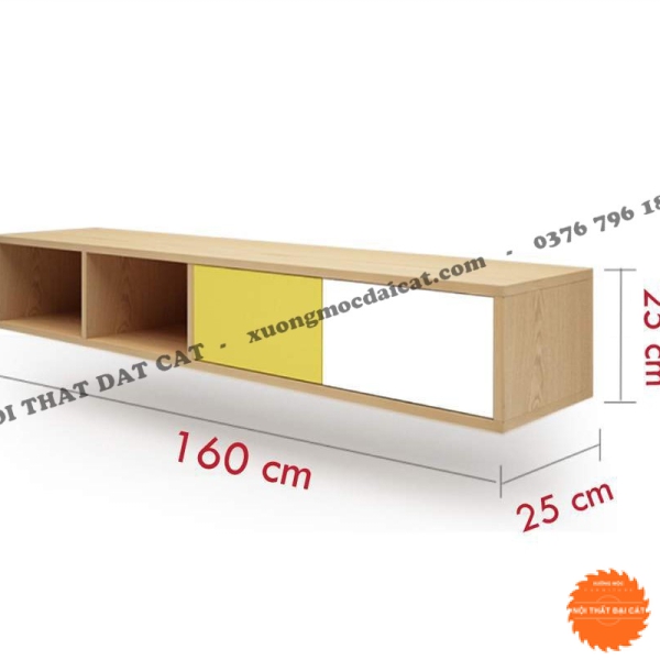Kệ tivi gỗ treo tường đẹp KTV234