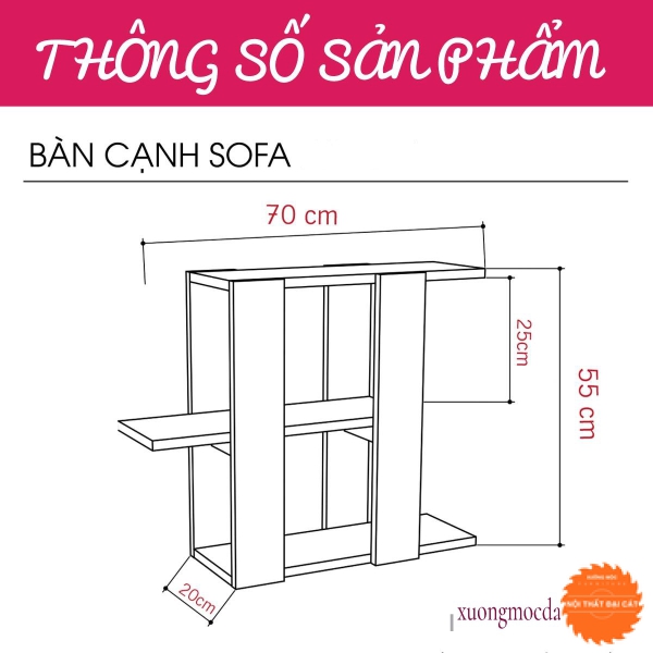 Bàn gỗ cạnh sofa thiết kế nhỏ gọn BGS003