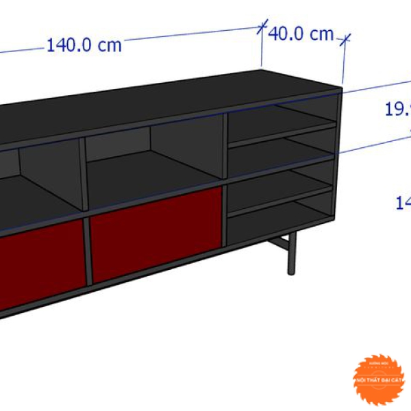 Kệ tivi gỗ tone màu xám đen KTV361