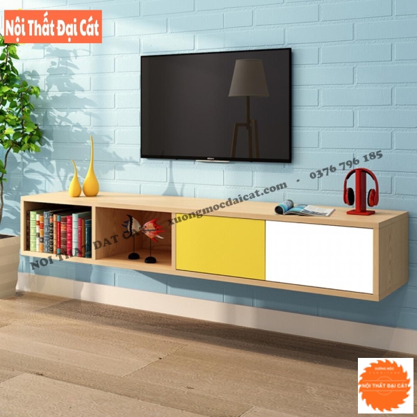 Kệ tivi gỗ treo tường đẹp KTV234