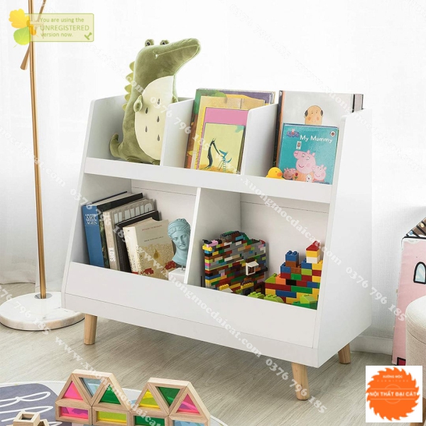 Kệ để sách chân gỗ trẻ em KSTE011