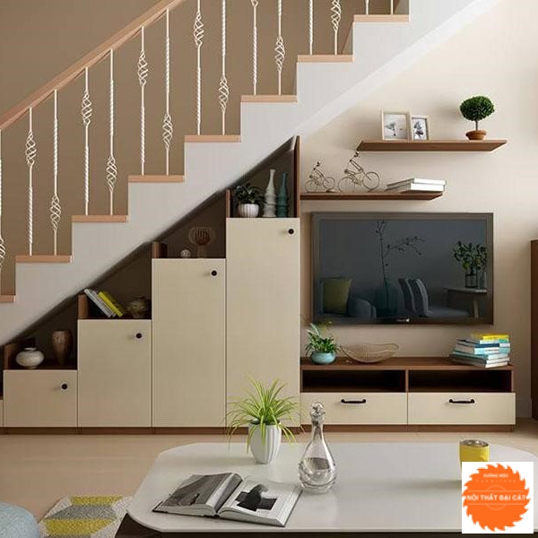 Gầm cầu thang kết hợp kệ tivi GCT010