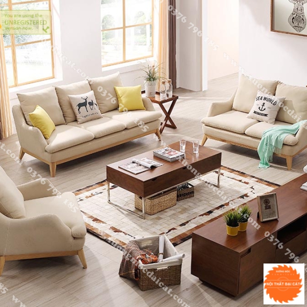 Ghế sofa phòng khách chất lượng khung gỗ 