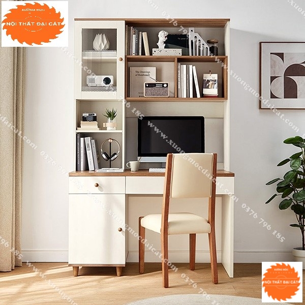 Bàn học kết hợp kệ sách thiết kế đẹp BH041