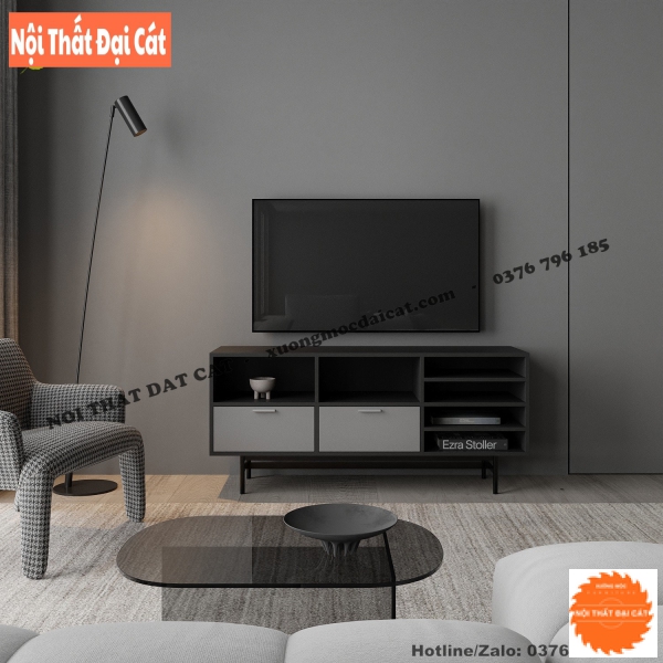 Kệ tivi gỗ tone màu xám đen KTV361