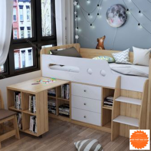 Giường tầng kết hợp tủ sách nhỏ GT026