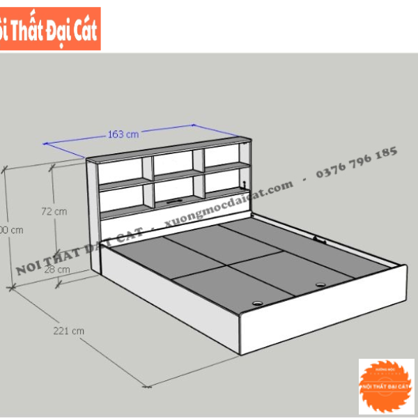 Giường ngủ gỗ thiết kế đa năng G120