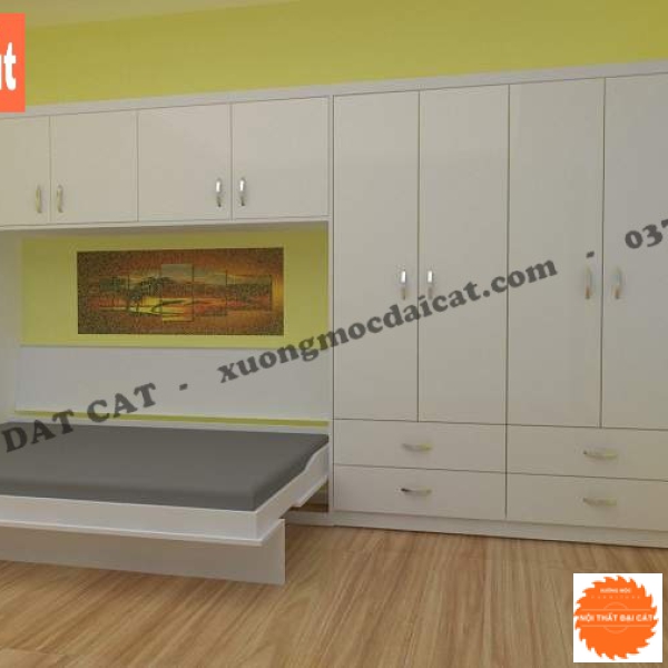 Giường gấp tích hợp tủ áo quần GG007