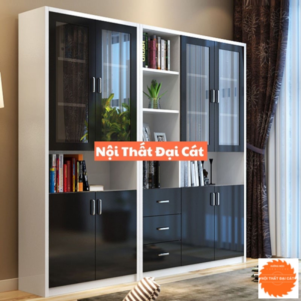 Tủ hồ sơ gỗ cánh kính đẹp THS091