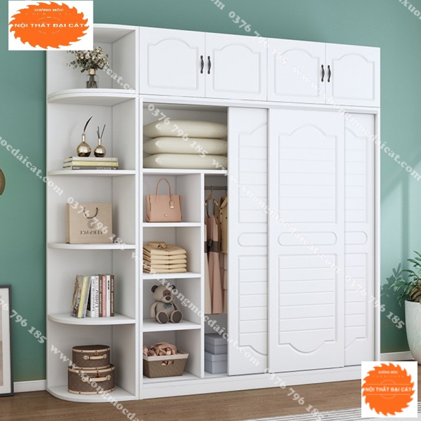Tủ áo quần tân cổ điển thiết kế cửa lùa TA196