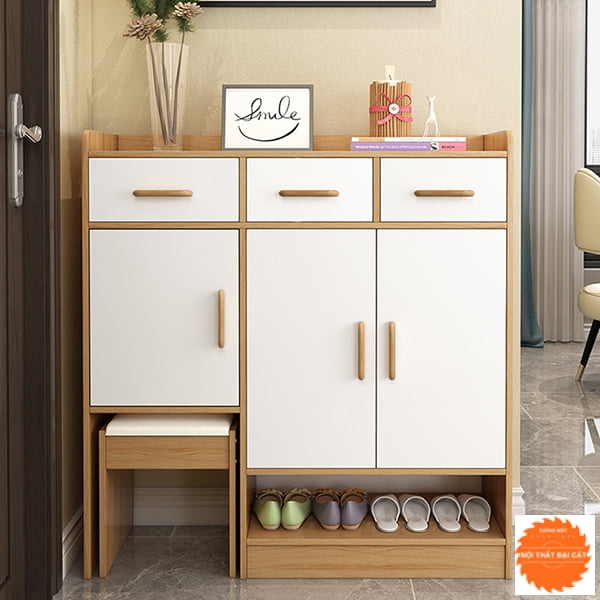 Tủ giày thiết kế kèm ghế ngồi tiện lợi TG152