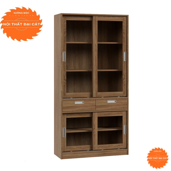Tủ hồ sơ cánh kính khung gỗ THS017