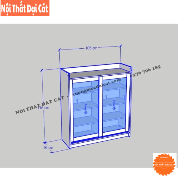 Tủ lưu trữ trưng bày cánh trượt TĐ072