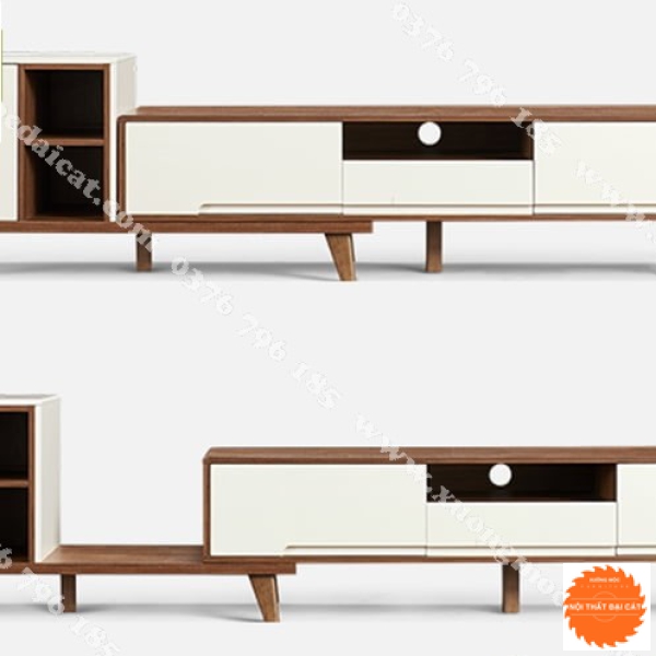 Kệ tivi tông trắng bằng gỗ KTV261