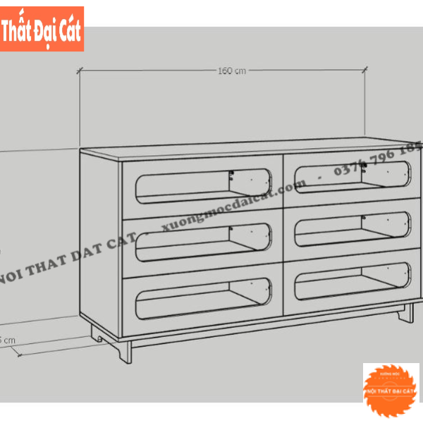 Tủ đựng đồ gỗ kết hợp mây hiện đại TĐ074