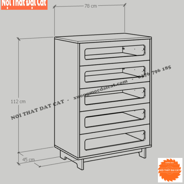 Tủ lưu trữ đồ gia đình 5 hộc kéo TĐ076