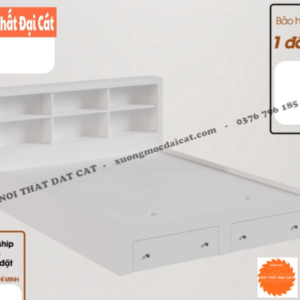 Giường ngủ có hộc nhỏ đầu giường G121
