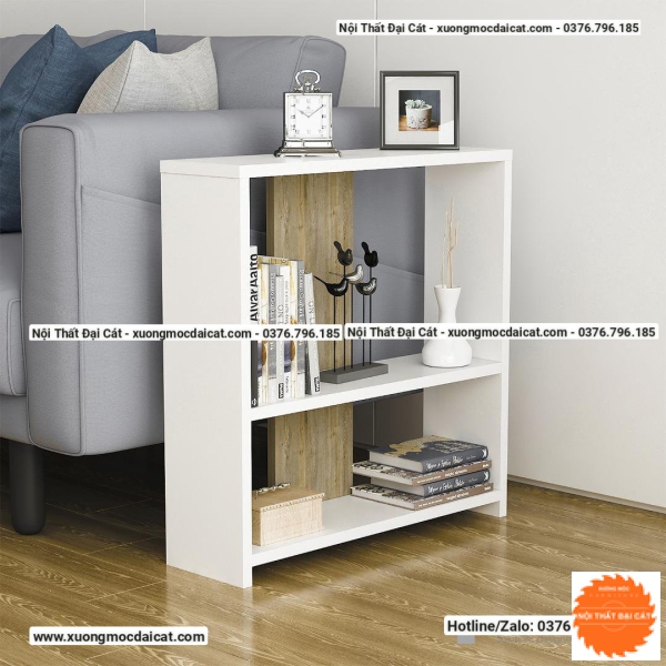 Bàn gỗ cạnh sofa tone trắng BGS005