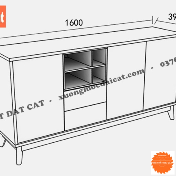 Tủ trang trí thiết kế hiện đại TĐ091